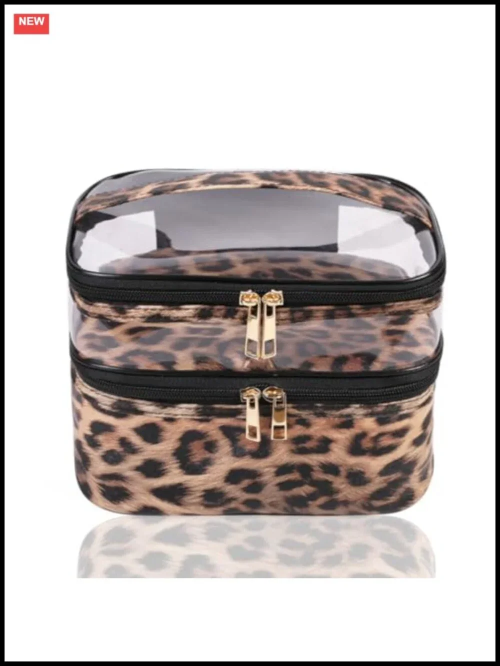 Travel Makeup Bag Large Capacity Faux Leather Cosmetic Case Waterproof Toiletry